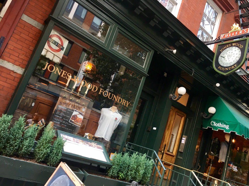 NBCPubPass's tweet photo. Say hello to @Joneswoodfoundry! This British bar will be serving Bacon Bitties and Sausage Sarnies while playing the Southampton verse Wolves game today at 10:00AM. JWF even has fresh @slyfoxbeer on tap, don’t miss out! #MySupportersPub 
@MancWolves @wolvesNY @Wolves @WolvesUSA https://t.co/igWfjIv4RK