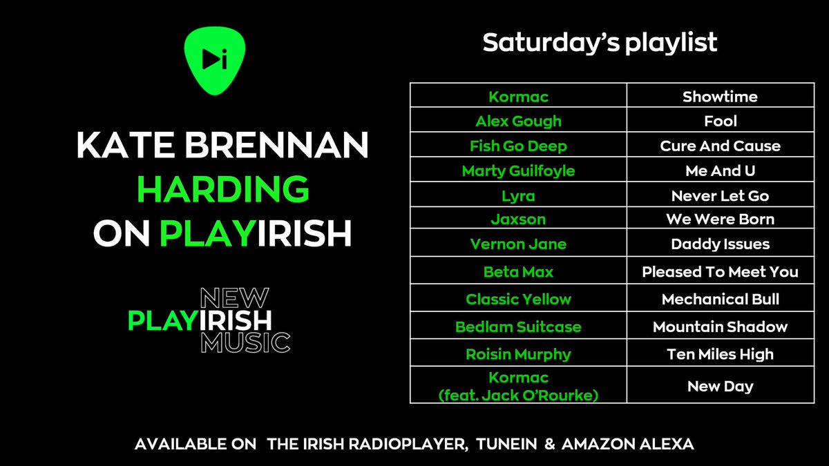 KateBHdj's tweet photo. Playlist from today's show. @vernonjaneband @alexgoughhh @MartyGuilfoyle @BedlamSuitcase @roisinmurphy @fishgodeep @thisislyra @JaXsonSound @djkormac @JackORourkes back tomo at 11am with folk sounds for a Sunday! https://t.co/lXRI02T93W