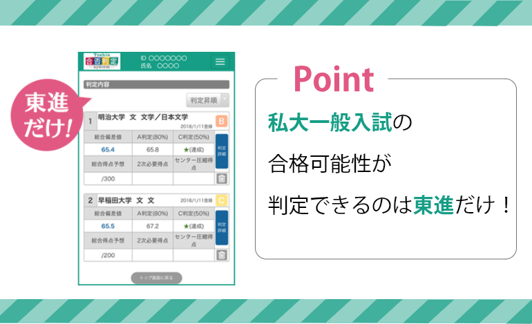 東進 合否 判定 システム