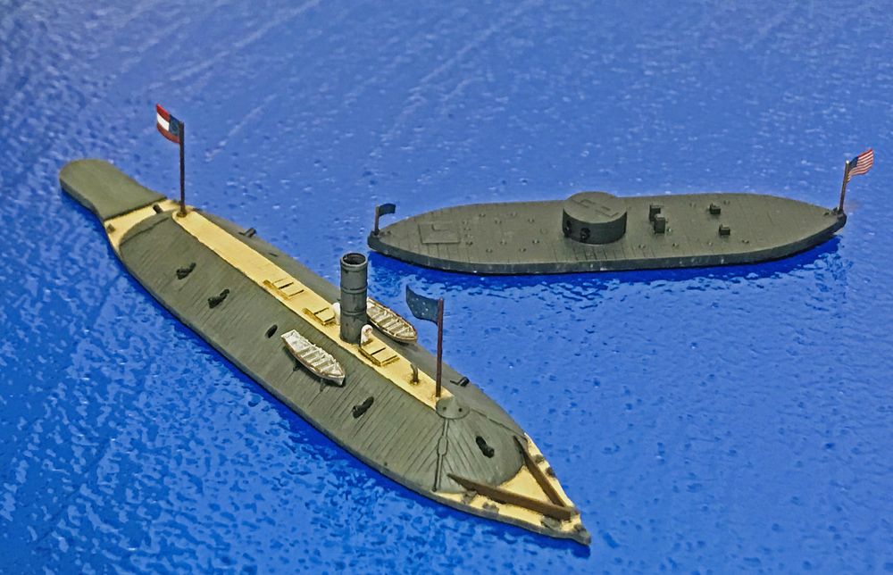 Ernest 同セットより1 700 南北戦争 北軍装甲艦ussモニター 砲塔は固定式でした これもポールと旗を追加 キットには両艦用のエッチングもついてきましたが不使用 ブンドドしたいから 艦船模型