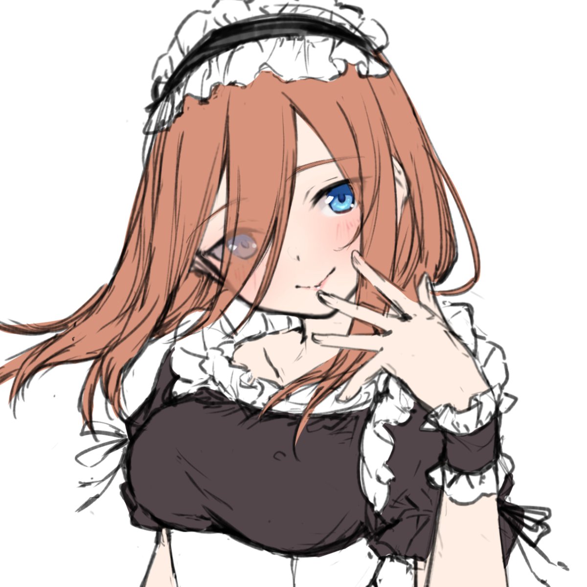 中野三玖 「#五等分の花嫁 
メイド衣装の三玖～!! 」|はちろくのイラスト