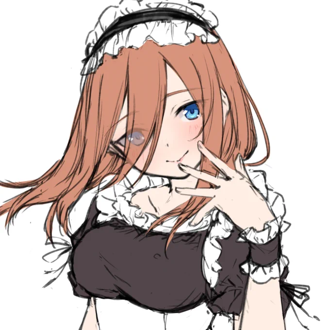 #五等分の花嫁 
メイド衣装の三玖～!! 