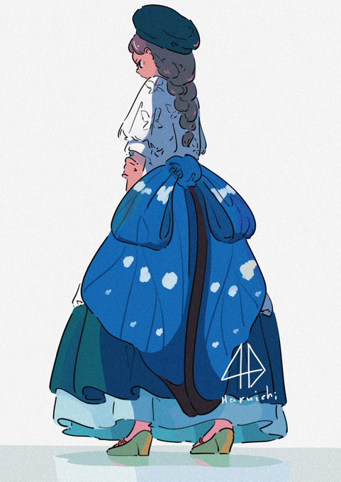 「blue skirt long skirt」 illustration images(Oldest)
