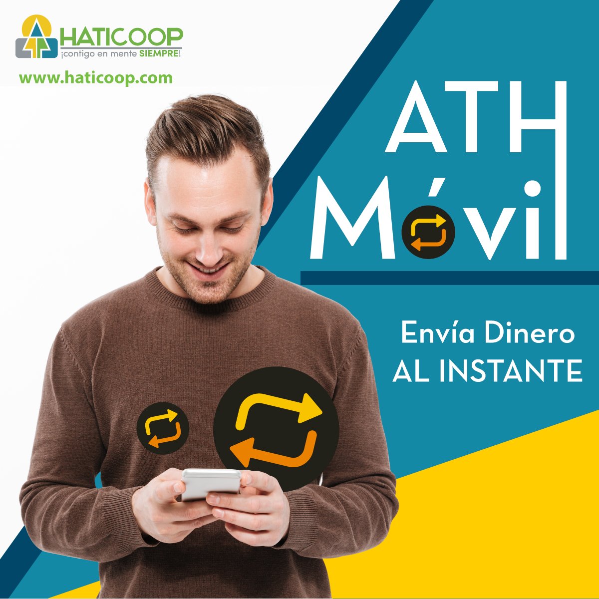 Haticoop's tweet image. Envía y recibe dinero al instante con #ATHMÓVIL Baja la aplicación y disfruta de este servicio.