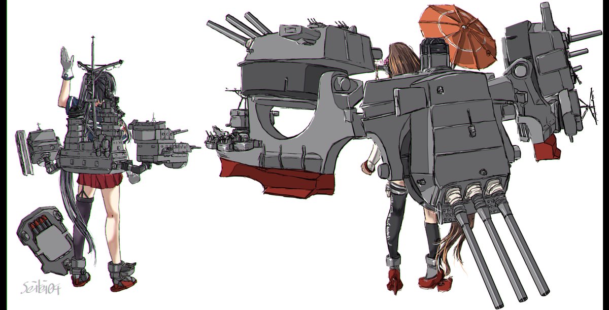 艦これ「矢矧と大和はこんな感じかな
#艦これ 」|seiteiのイラスト