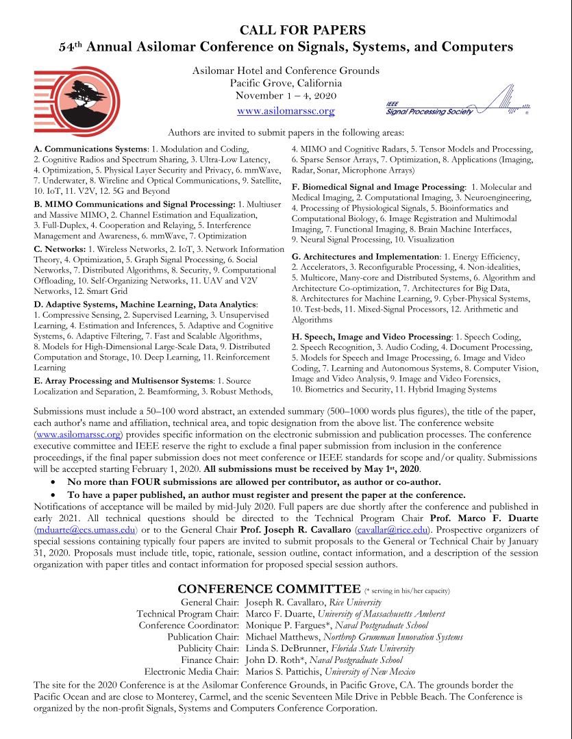 Asilomar_SSC's tweet photo. #callforpapers #2020 https://t.co/ydCHvL5cxB