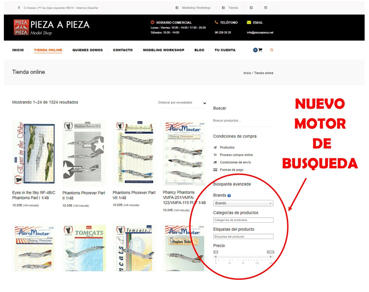 PiezaaPiezaMS's tweet photo. Nuevo motor de búsqueda en nuestra sección de Tienda Online, que hará mas cómodo e intuitivo la localización de productos. Te permite aplicar filtros y criterios como : Marcas, Categoría de productos , Etiquetas de producto, Precio... Visita nuestra Tienda Online y pruebalo !!! https://t.co/WCT0x2dNDy