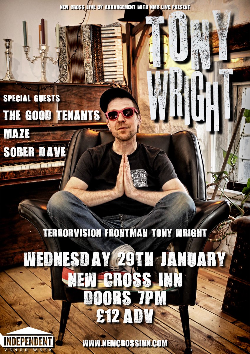 TheGoodTenants's tweet photo. As part of @IVW_UK we’re supporting the mighty @LaikaTone of @terrorvision at the @NewCrossInn on January 29th. Please come along and support #IndependentVenueWeek and #livemusic https://t.co/RRwdW4BpJy