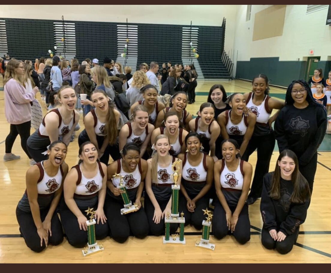 Your Kelly Green Invitational GRAND CHAMPS! Thank you for everyone that came to cheer on the team. What a great way to end the season with 1st in jazz, 3rd in Pom, and 1st in kick! ⚔️