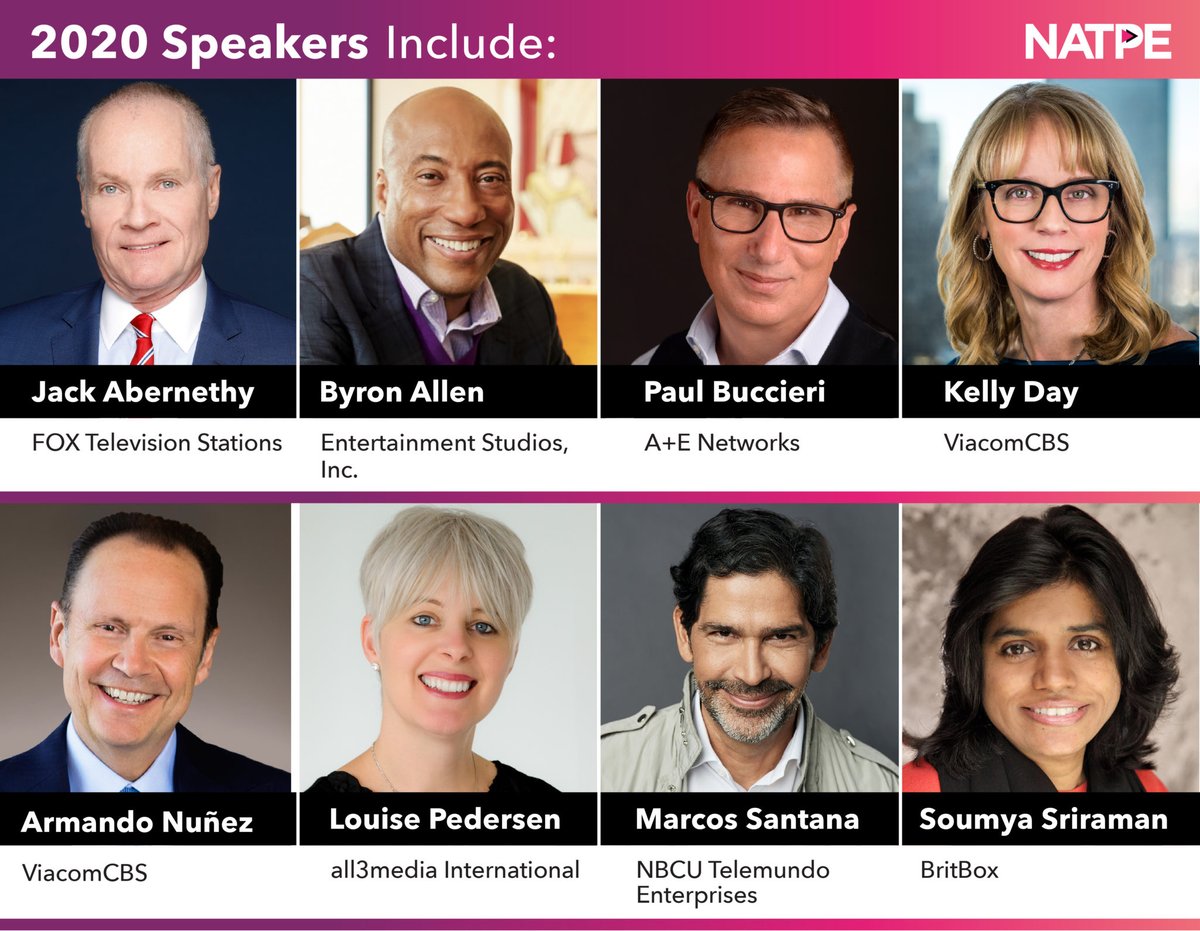 NATPE's tweet photo. Get ready to hear them speak at #NATPEMiami2020 and don't forget to checkout our entire speaker list, this year! 🎤
https://t.co/sqlBZbUc2H

@NATPE #NATPEMiami #ExperienceMiamiBeach @ViacomCBS @NBCUTelemundo @FOXTV https://t.co/39dlOTLCYk