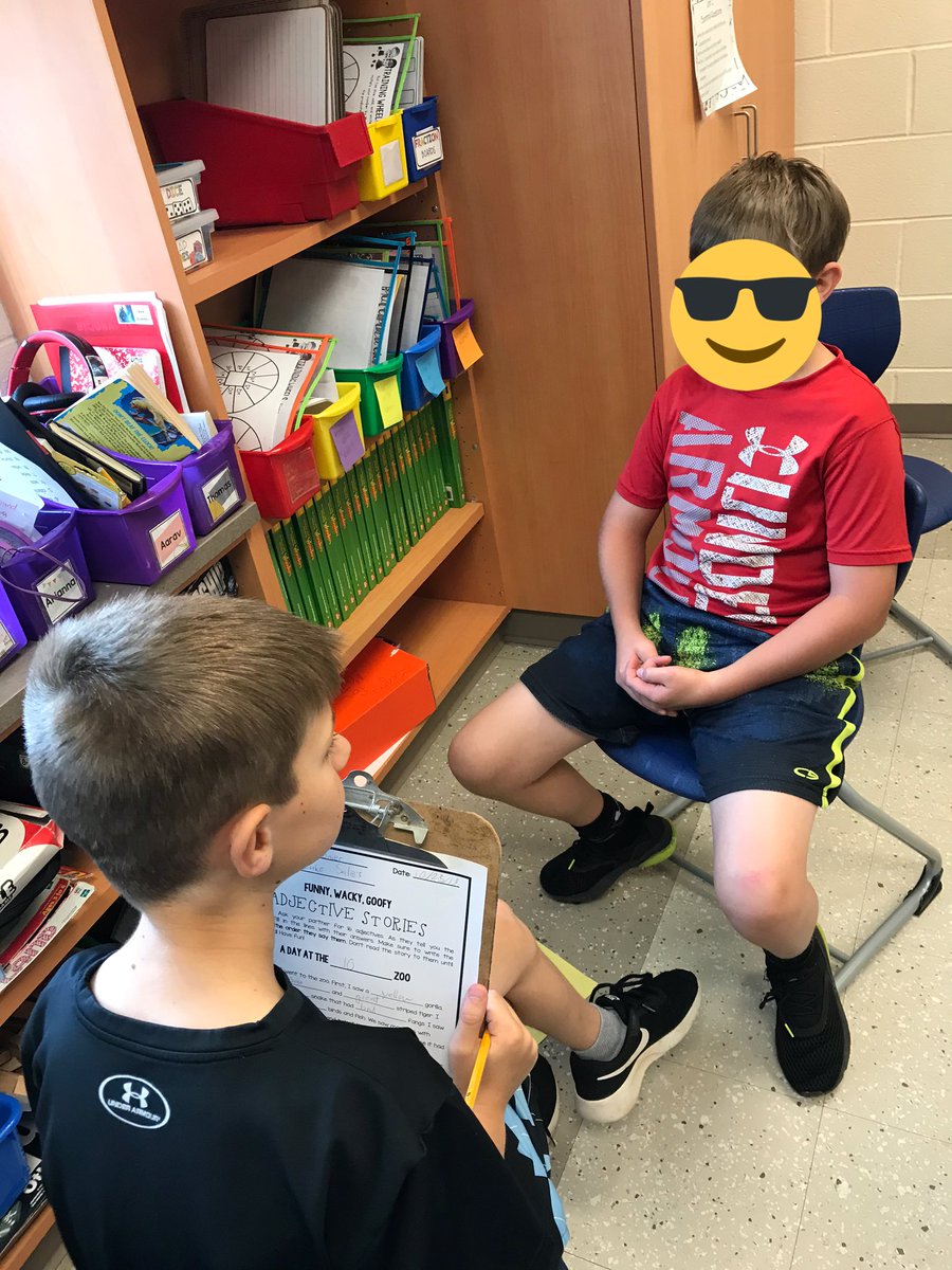 Ms_ThompsonBCPS's tweet photo. Having fun with our partners completing adjective mad lib stories! These Ss were cracking up at their hilarious, yet descriptive, stories! https://t.co/J6PlN4Uy5T