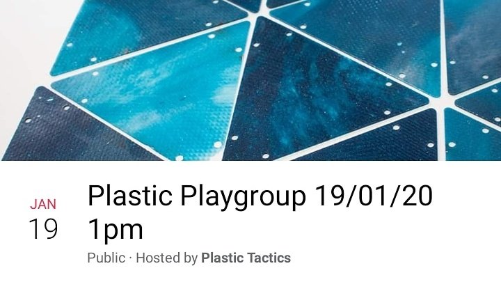 Screenshot of the Facebook event title for plastic playgroup - hosted by plastic tactics