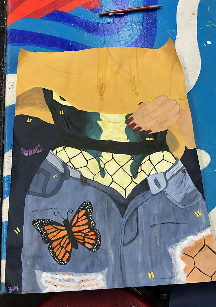 ArtsSaranac's tweet photo. Painting by Saranac Lake Senior, Zoe McNamara. Zoe is taking a Drawing &amp; Painting class with SLHS Art Teacher Ms. Allyson Brosemer. 😃
#saranaclake #saranaclakearts #adirondackarts #supportthrartsinschools #supportthearts #artssupporters https://t.co/XxVcDxVao0