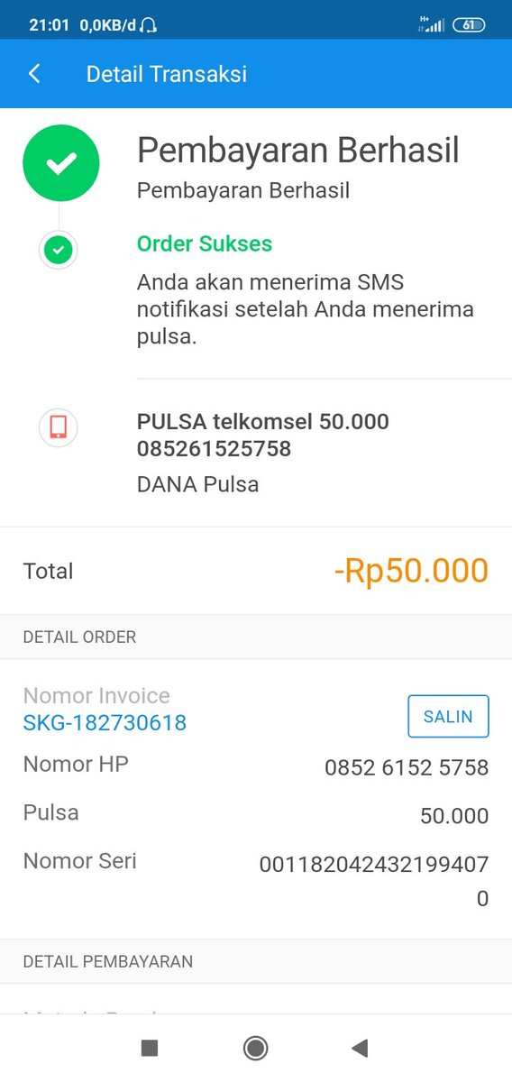 basuki_ubas's tweet photo. @danawallet halo dana, saya sudah 2 kali membeli pulsa 50k. Tetapi tidak mendapat cashback. https://t.co/7QHm7IVbWV