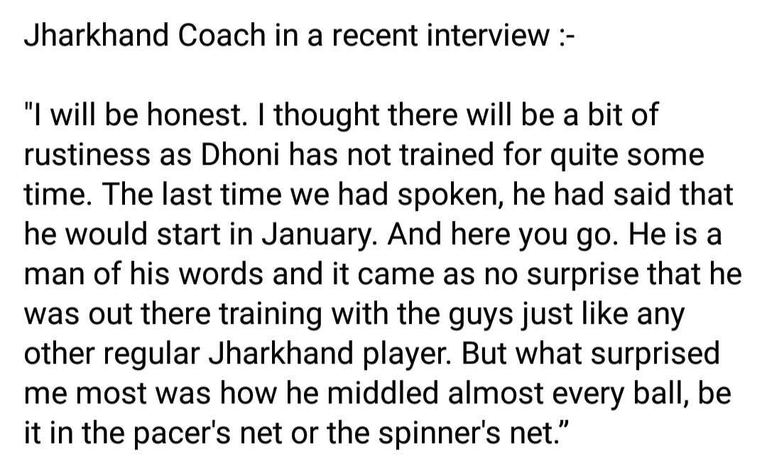 BhatiyaShamal's tweet photo. Jharkhand Coach in a recent interview :- 

#DhoniAtJSCA #MSDhoni #ComeBackMahi😇💙 https://t.co/LT3MRQhJE7