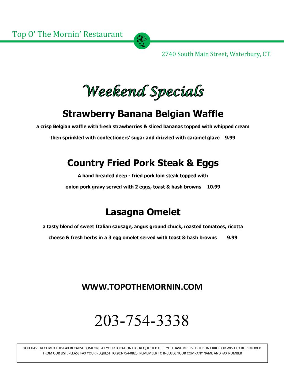 Top_O_theMornin's tweet photo. You want that good, good food? We got it! Come get our Weekend Specials✨
.
.
.
#TopOTheMornin #WaterburyCT #CTEats #CTLunch https://t.co/NAX4t0QmTi
