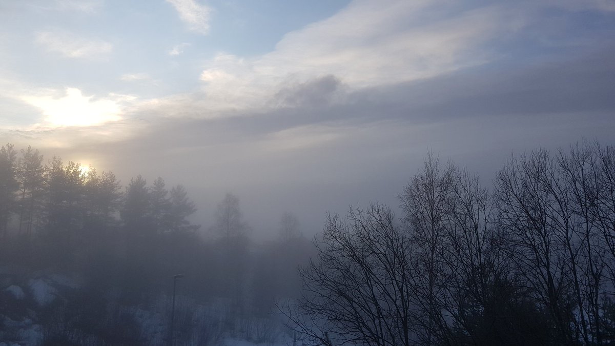 MNeteland's tweet photo. Kortreist fin utsikt fra verandaen #tåke #vinterlys https://t.co/kAbV5vqePL
