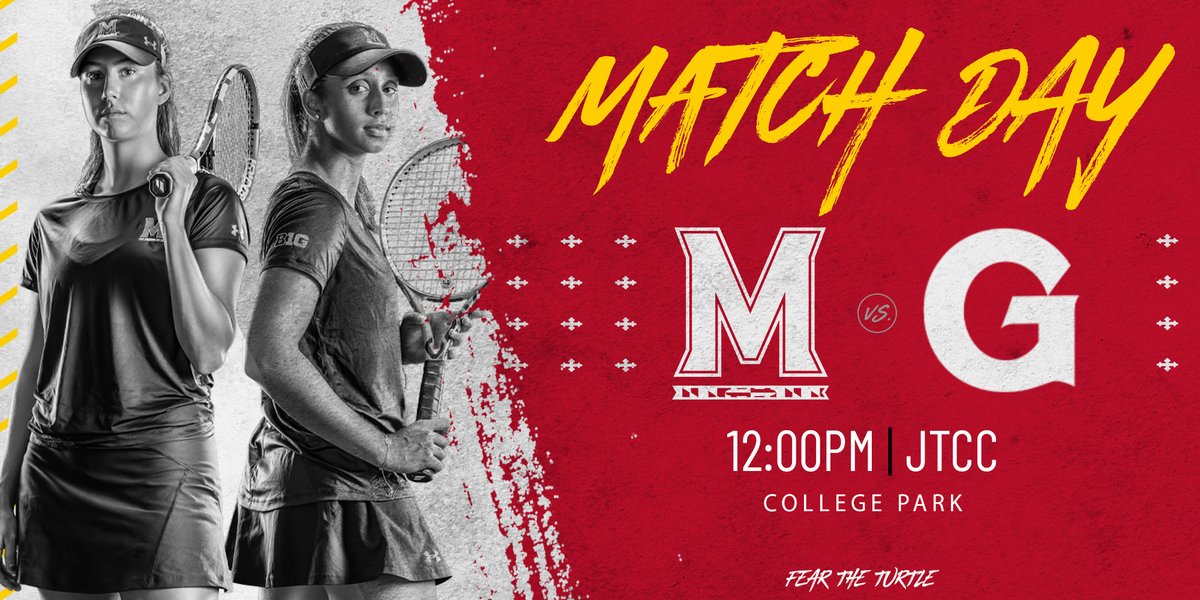 🎾The Terps are BACK 🎾
🆚 Georgetown
🕚 NOON
📍 JTCC 
📈 ter.ps/m88 (Pass: terps)