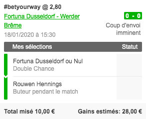 SuthTipster's tweet photo. #B0011 | #Bundesliga🇩🇪
Dusseldorf - Bremen [15:30]

» Buteur Hennings + Dusseldorf ou X
» (2.80)
» 1.00%

Bremen prend énormément de goal à l'extérieur, Hennings devant le goal est très fort. 

#TeamParieurs https://t.co/xrkJMcIiyy