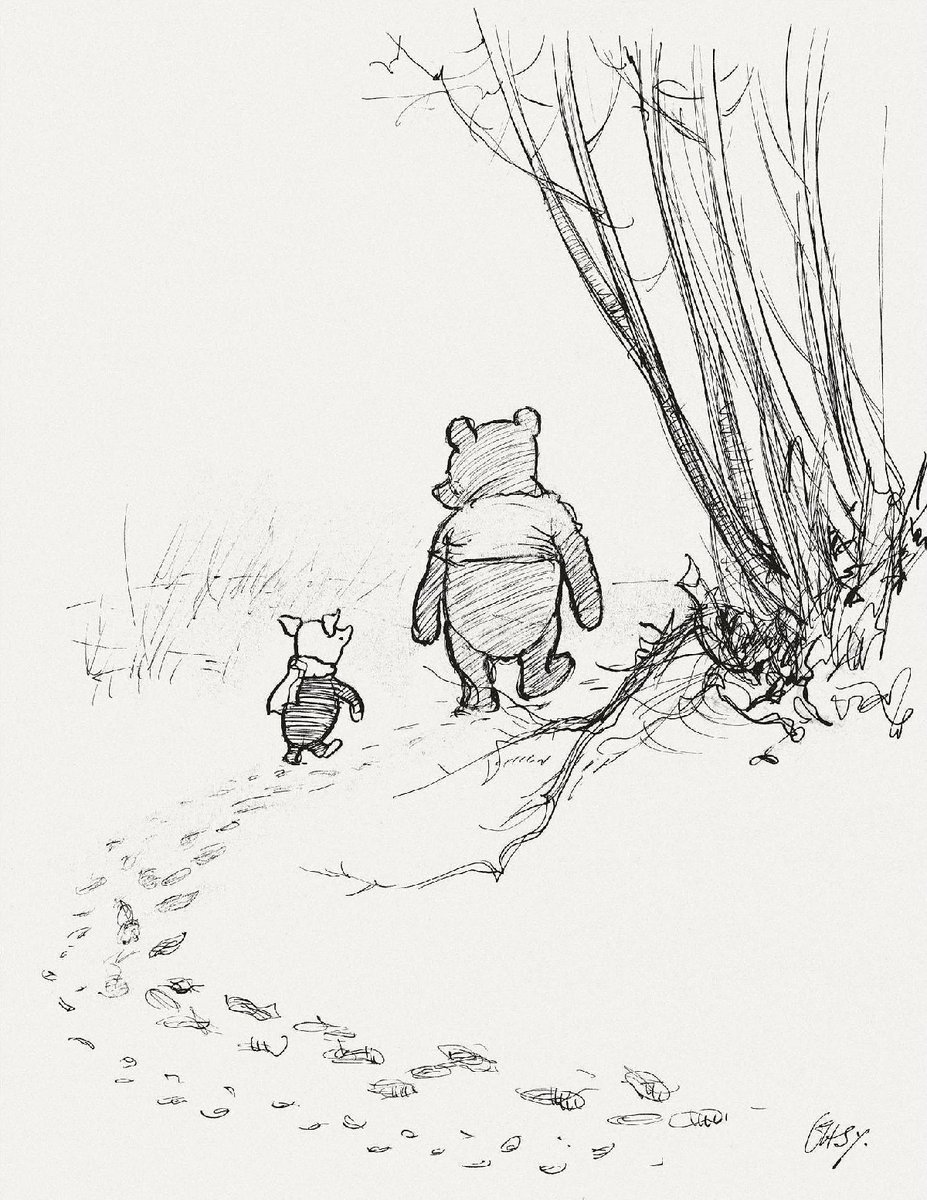 AmericanFrame's tweet photo. #WinniethePooh first appeared in book form in 1926, in the original collection of stories, followed two years later by The House at #Pooh Corner. A.A. Milne wrote the stories for his son, after whom Pooh’s best friend Christopher Robin is named.

#art #sketch #winniethepoohday https://t.co/Xee8fHiEZo