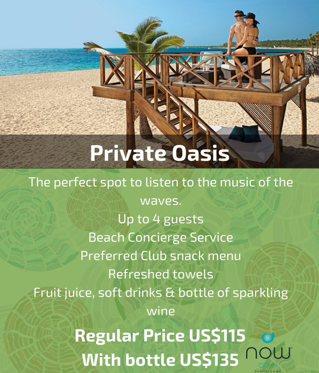 Wouldn't you love to spend your day in one of our private oasis cabanas? Come, we take care of the rest! info.noopc@nowresorts.com 🍹☀#BeachDay