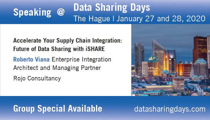 @rob_viana from @RojoConsultancy accelerating your #SupplyChain integration with iSHARE, the future of #DataSharing, at the @DataSharingDays in The Hague on Jan 27 and 28, 2020. Agenda: datasharingdays.com #DSDTheHague @ThePaypers