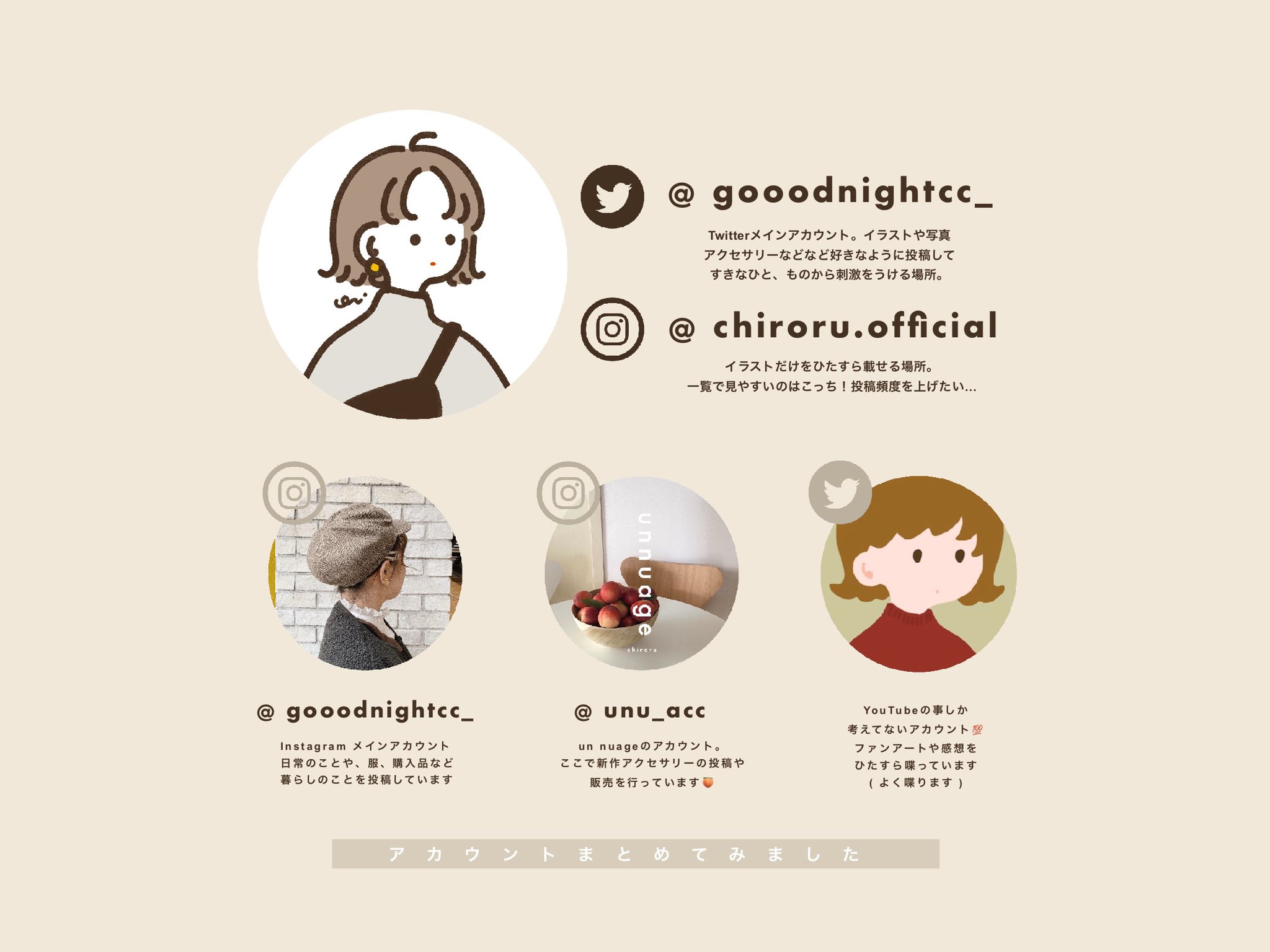 Chiroru ちろる ㅤ Twitter Instagram の アカウントをまとめてみました ㅤ