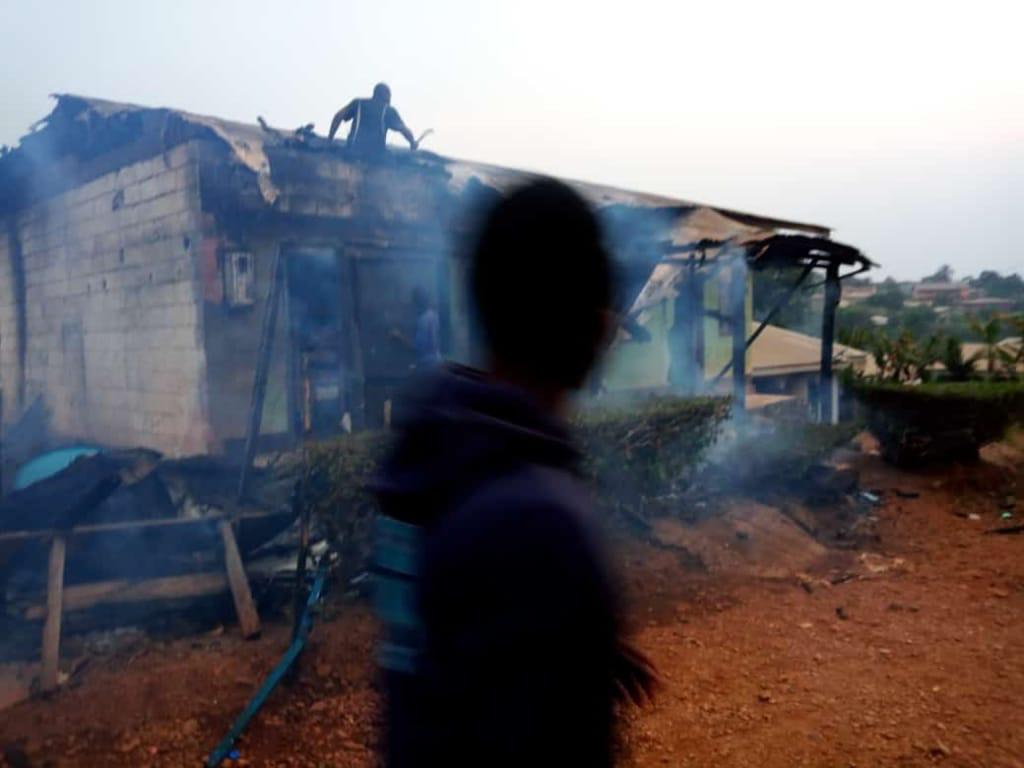 MimiMefoInfo's tweet photo. The life savings of a Bali Nyonga trader brought down to ashes in less than one day.

This is the outcome of Friday's military raid in the village. The shop situated few kilometres from the village square was set on fire and other houses in different quarters. https://t.co/jtum5MEfco