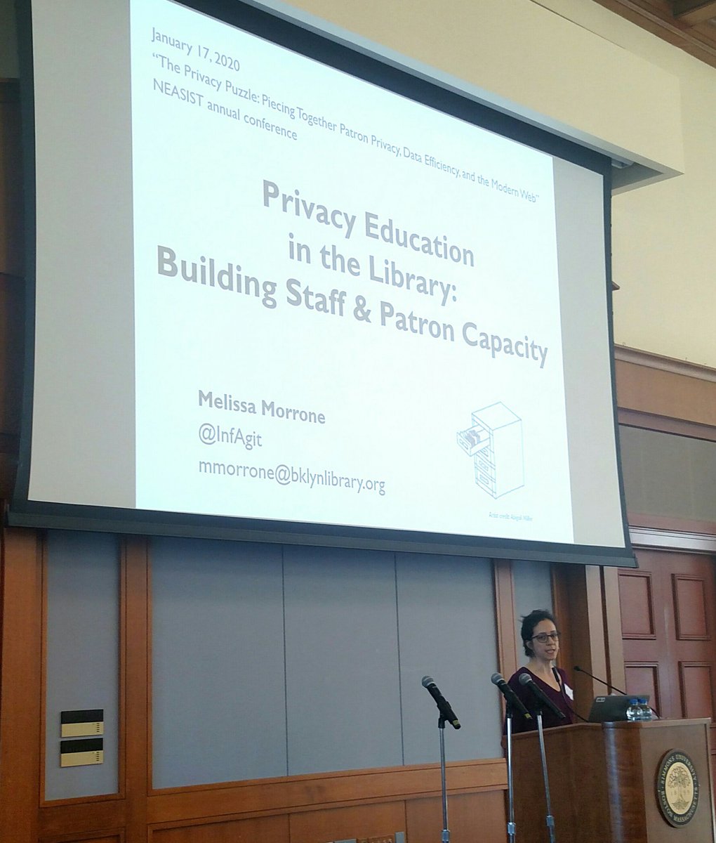 mikeleach42's tweet photo. @InfAgit gave us a practical, effective example of librarians working with patrons to address privacy issues. Yesterday at #NEASIST2020 @neasist Education is a key part of addressing the #PrivacyPuzzle Inspiring. Plus curriculum materials to share. https://t.co/dsQz6dBz1m