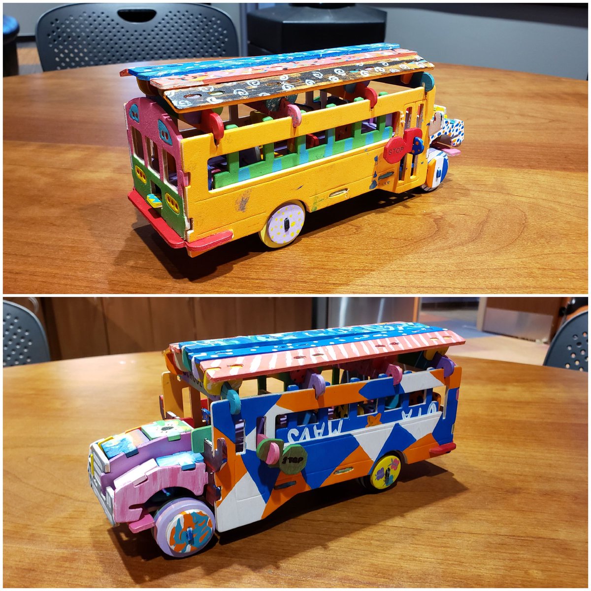 UTAMavsSB's tweet photo. Bus 48 is together and driving into season 2020! Great job to all 26 players working as a team to paint and put this together! #PPISTI #Bus48 #MavUpSB https://t.co/Y2VMAiH3Nm