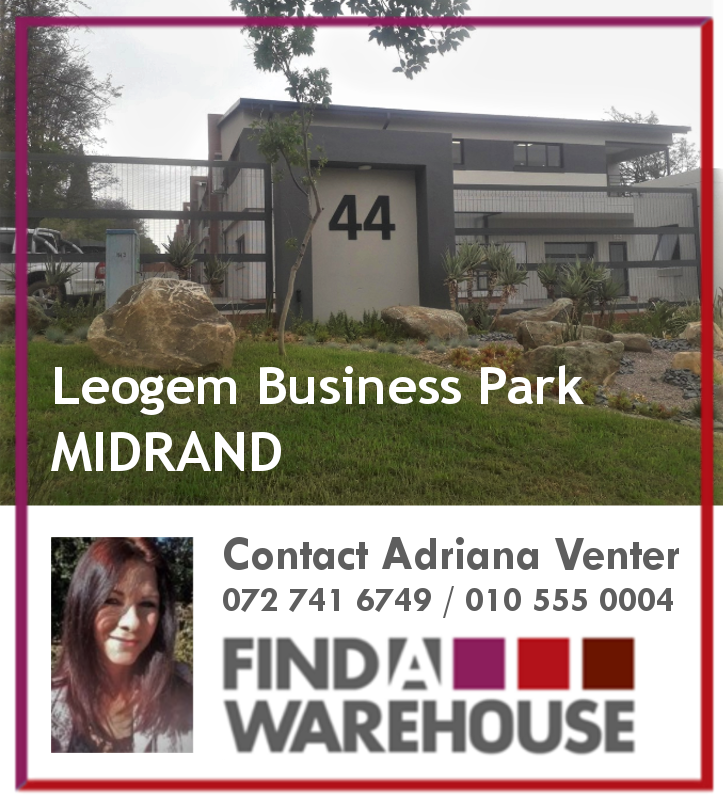 Finda_Warehouse's tweet photo. The well established #Leogem Business Park is located along Richards Drive, Halfway House in #Midrand. For more information on the prestigious #property currently on offer here, visit the #listing online: https://t.co/XpLOzNGkMQ

#Industrialproperty #realestateinvesting https://t.co/qAU6RtFw3r
