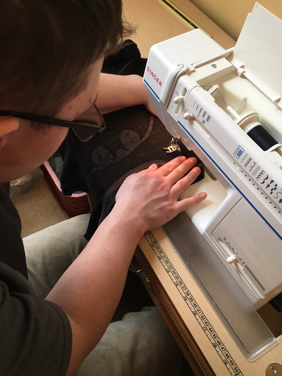 RPES_Heifetz's tweet photo. Teaching and learning aren’t just for Monday-Friday! My son wanted to make a pillow so I’m teaching him how to use the sewing machine! #LifeSkills #RealMenSew https://t.co/qBCuUdM2cs