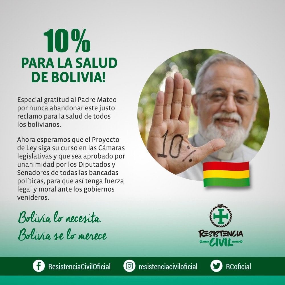 RCoficial's tweet photo. #ResitenciaEsElPueblo #NadieSeRinde  #Bolivia10% #Salud #MateoBautistaGarcia #FelizFinde https://t.co/lGb4b2qw1J