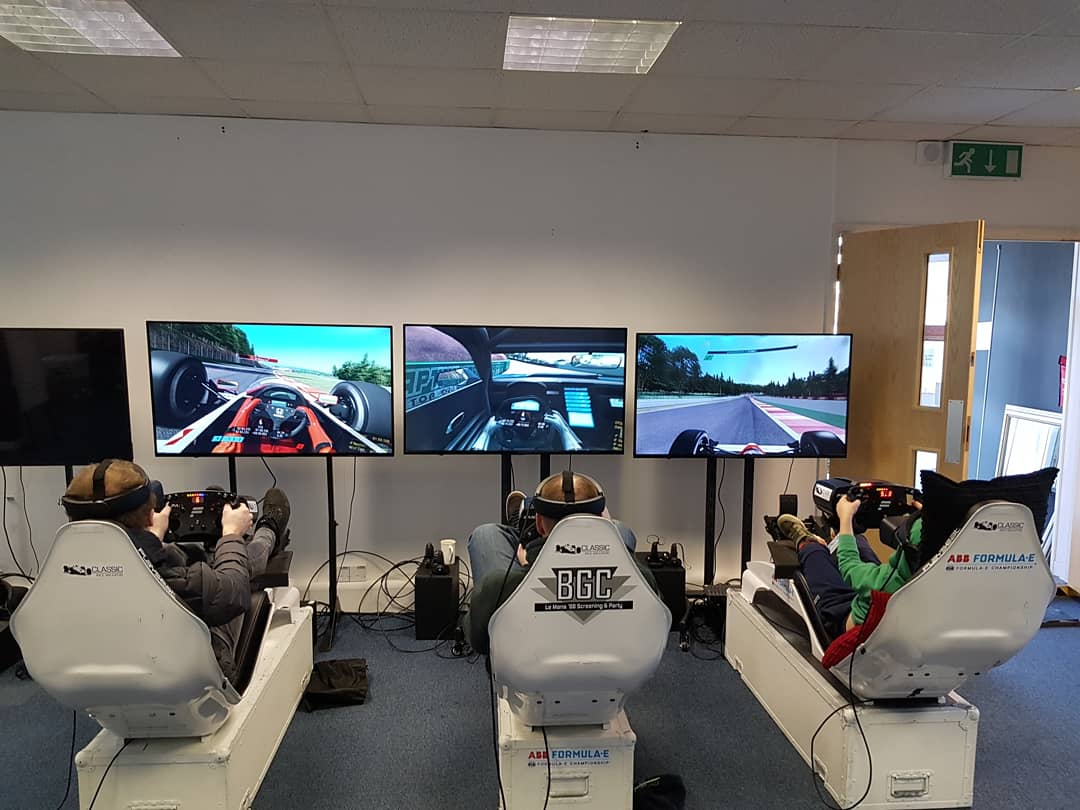 KeithMeredith8's tweet photo. Today I visited Classic Race Simulators in Farnborough for some  VR gaming. Many laps were had racing around Spa using the Oculus Rift S and Fanatec controls.
#classicracesim #simulator #sim #VR #virtualreality 
#oculus #oculusift #oculusrifts
#Fanatec #farnborough https://t.co/D2rzQTxAbV