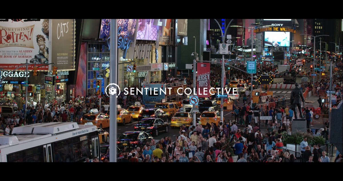 SentientCollect's tweet photo. We have finally began editing of the first cut of SENTIENT. Here’s a still from the film. The chaos of Time Square on any given night. Different countries, different cultures, one narrative. Learn more at https://t.co/b1dxhFRULA #wearesenient #documentary #sustainability #change https://t.co/eyMgqanEq4