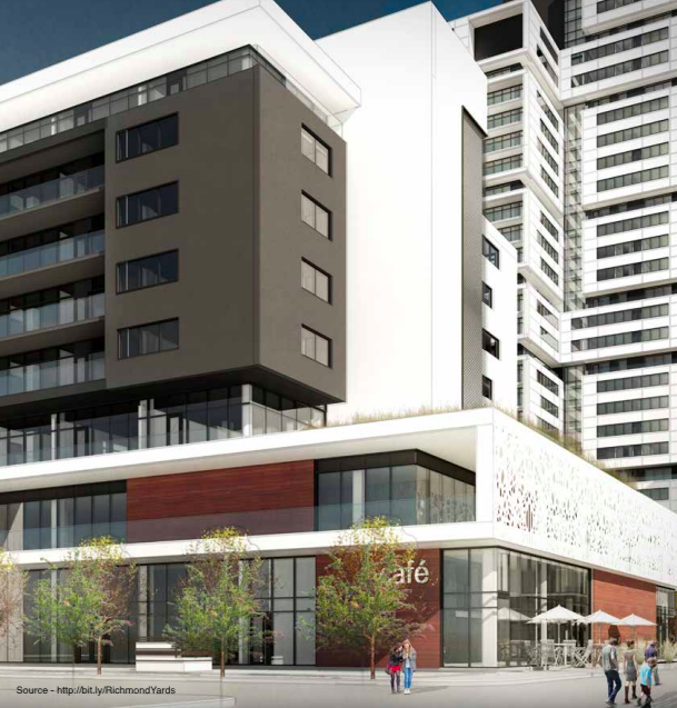 DevelopmentDuff's tweet image. Updated Renderings &amp;amp; Name - Richmond Yards, Almon St / St. Albans St. - 500+ Units, 46k+ sq/ft retail space + office space, 600 underground parking spots. Phase 1 ready for Summer 2022. #Halifax