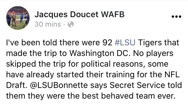 rickgreene23's tweet photo. Read this carefully.  BEST behaved team ever.  Credit to Coach O and @LSUfootball staff and all involved.  Proud of you. #GeauxTigers #gottheNat https://t.co/lwK0vSARUP