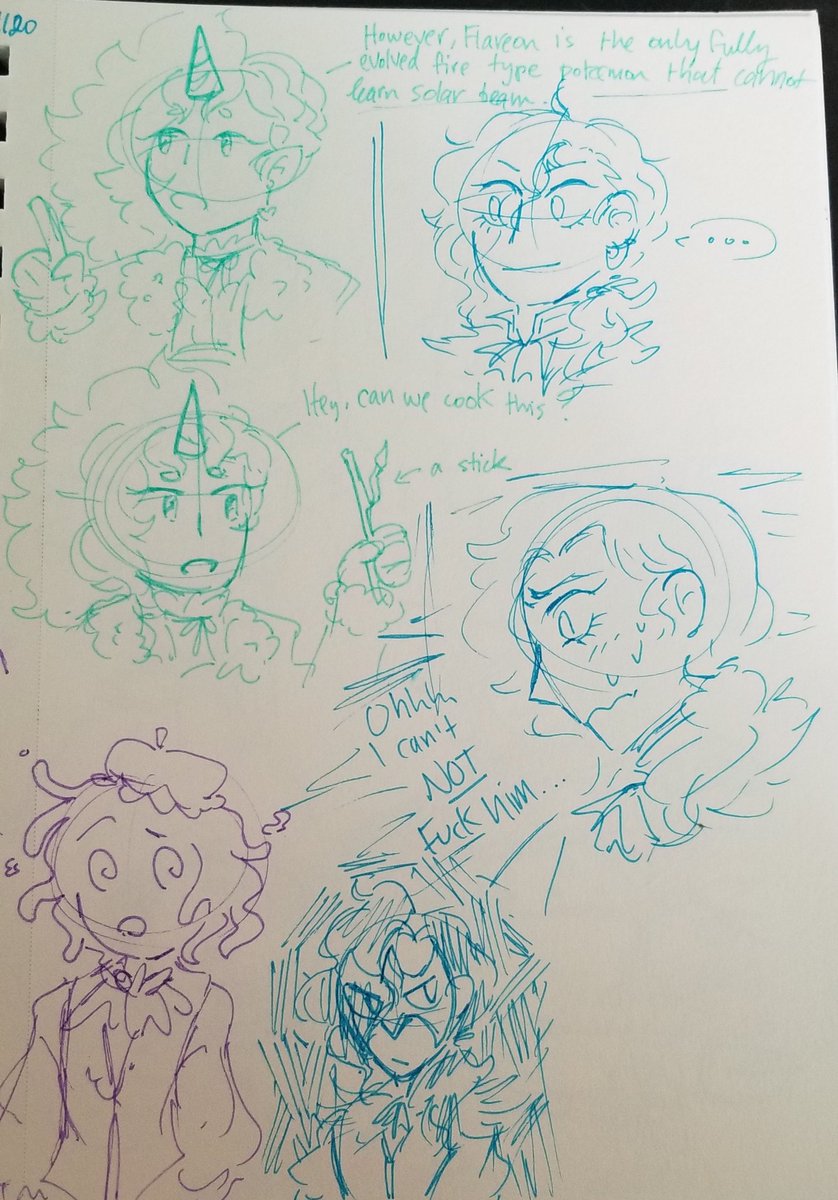 ok since ive finally opened up my sketchbook,i remembered i did these gijinka doodles during sacanime lol1st is shitposts feat astryr & maverickthen last 2 is Gay Angst feat. alaric and my swellow :^)