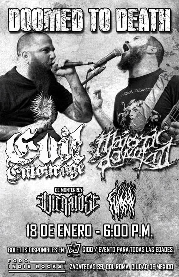 perrocknegro's tweet photo. Hoy andamos en la #CDMX venimos a conocer esta escena y disfrutar el #DoomedToDeath serรก en el @ForoIndierocks https://t.co/9n8TdoUFVd