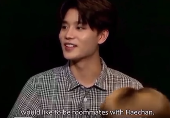 Taeil talking about Haechan and their shared love for food. 