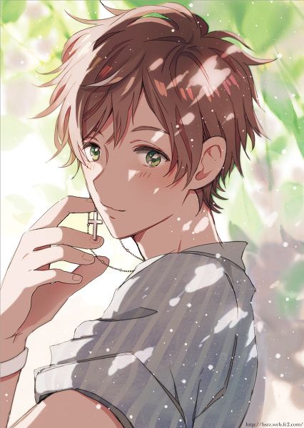 Anime boy brown hair brown eyes