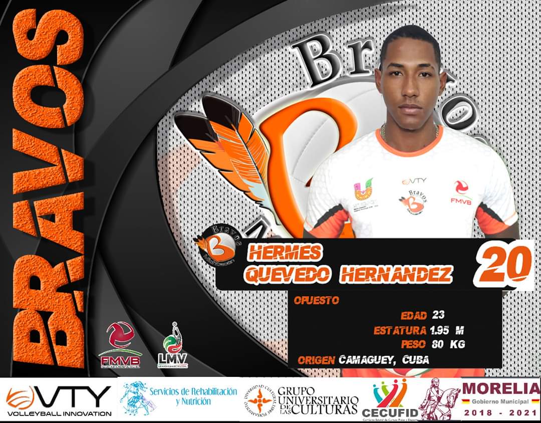 mexvolley_'s tweet photo. 💥 PODERÍO CUBANO 💥
Hermes Quevedo es el nuevo refuerzo de Bravos de Michoacan en la LMV y podría debutar el día de hoy cuando los michoacanos reciban a #VAQUEROSURN.

Sigue el partido en vivo en la página de @BravosMichoacan a las 18:00hrs

#LMV #ViveLaLiga https://t.co/lrxzDM7t24