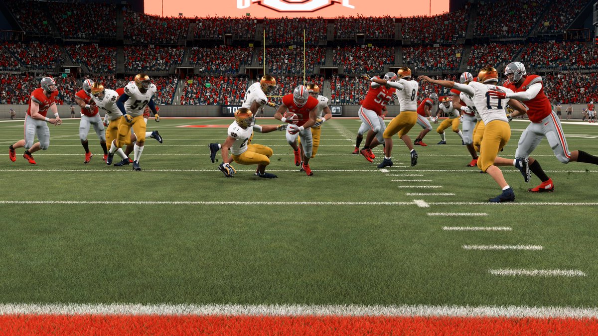 tywizzler's tweet image. No. 2 Ohio State make a case for the top spot, decimating No. 15 Notre Dame 59-17 at the Horseshoe. It was only the 7th meeting between the two schools (5-2 OSU). Dobbins rushed for 187/1 TD while Fields threw for 251/5 TD. Okudah added 2 INT to his season tally and gave up 0 TD.