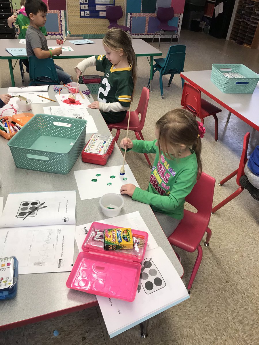 MrsBentin's tweet photo. Project Lead The Way had us designing and building paintbrushes this week. I would say our tests of the brushes were very successful! #iTeachK #happyclassrooms #WSWildcatPride #PLTW #ProjectLeadTheWay @EASDWestSide https://t.co/ntS0G4trms