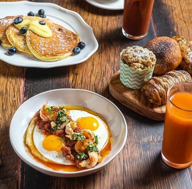 Brunch spread <a href="/locandaverde/">Locanda Verde</a> #tribeca #pancakes #pastries #locandaverde