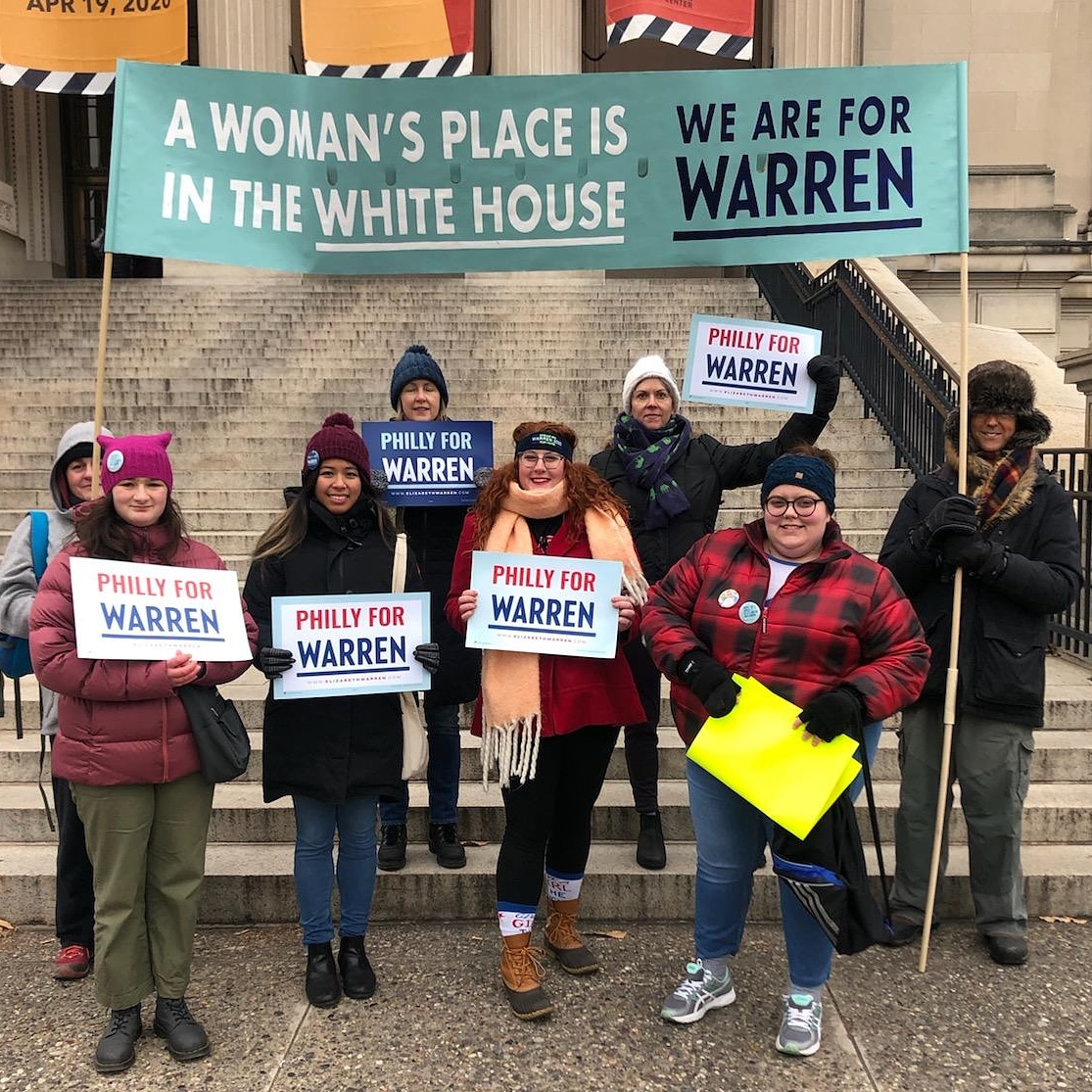 phillyforwarren's tweet photo. A little โ๏ธ won't stop our #PhillyforWarren volunteers from canvassing at the #WomensMarchPhilly #Warren2020 @ewarren @TeamWarren https://t.co/DtiJgVRpV8