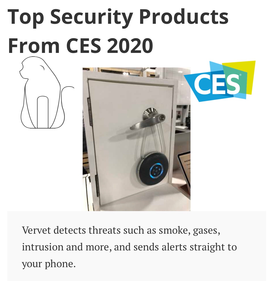 VervetSRL's tweet photo. @VervetSRL #Top #Security #Products From #CES 2020 https://t.co/PPozoMqi5W https://t.co/cvwGDCZNpq