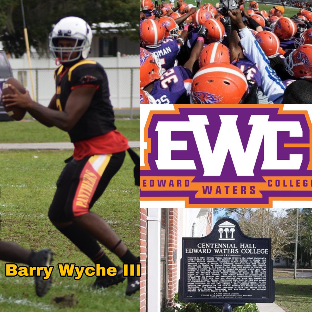 APACoachLeo's tweet photo. Congratulations to APA - QB Barry Wyche III @Bw3iii on his D2 offer from Edward Waters @EWCAthletics @COACHJDESSEIN Well deserved Mid Year Qualifier 6’3 210 GPA:2.7 SAT: 980 Highlight: https://t.co/WWRUbDdKq5 #APAPRIDE #APASTRONG https://t.co/vlMPTk7Rkd