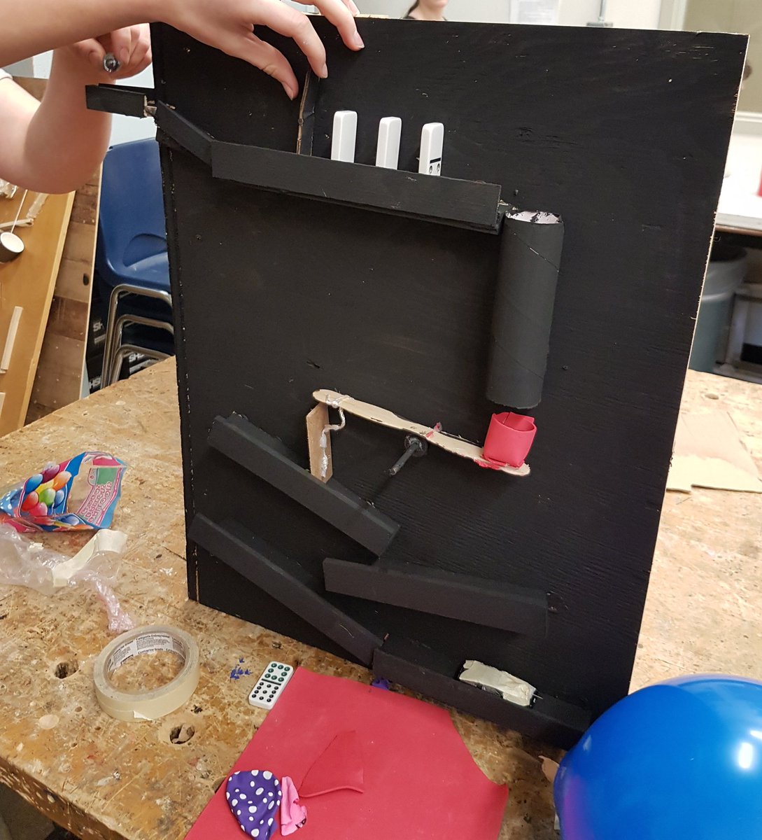 DelaneyTech (@grimsbyss) on Twitter photo The Grade 9 Exploring Technology class working on their summative Rube Goldberg machine. A lot of testing and revising provides valuable learning for the design process. @Thwaites_GSS @GrimsbyEagles <a href="/librarygss/">librarymom</a> @Grimsby_Tech #techforstudents #girlsintech #designprocess The Grade 9 Exploring Technology class working on their summative Rube Goldberg machine. A lot of testing and revising provides valuable learning for the design process. @Thwaites_GSS @GrimsbyEagles <a href="/librarygss/">librarymom</a> @Grimsby_Tech #techforstudents #girlsintech #designprocess