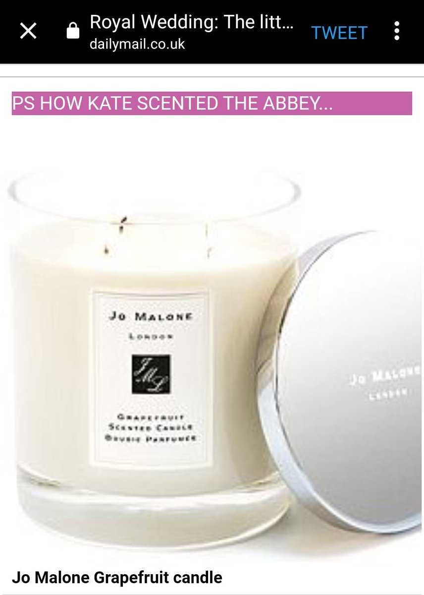 Exhibit 25:  #ScentedCandleGate Everyone wants their wedding to be perfect, yes? Right down to the smell. Kate's choice of Jo Malone scented candles is lauded. Yet Meghan is "kicking up a stink" with her "dictatorial" ways. Both wanted a memorable wedding, understandably.